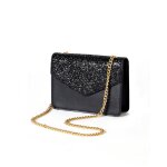 Pochette avec rabat en sequins