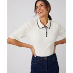 Pull col polo maille c�tel�e