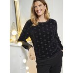 Pull jacquard en maille poilue