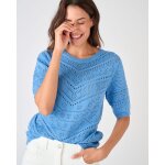 Pull maille ajour�e manches aux coudes