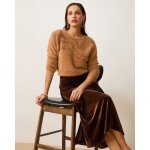 Pull maille poilue � motif stylis� brillant