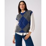 Pull sans manches maille jacquard