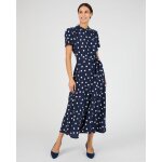 Robe - chemise viscose fluide imprim� pois