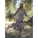 Robe longue imprime  volants