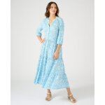Robe longue maille cr�pe � volants