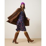Robe maille cr�pe effet cache - coeur