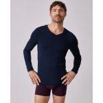 T - shirt col v manches longues fine c�te thermolactyl sensitive