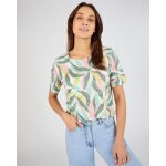 T - shirt maille d�vor�e imprim� v�g�tal