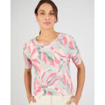 T - shirt maille d�vor�e imprim� v�g�tal