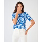 T - shirt maille gaufr�e fleurie