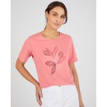 T - shirt maille jersey motif feuillage