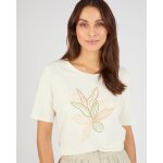 T - shirt maille jersey motif feuillage