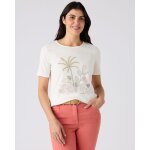 T - shirt maille jersey motif plac� esprit tropical