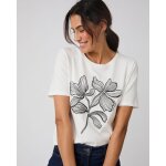 T - shirt motif imprim� avec perles fantaisie