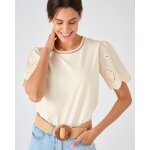 T - shirt pur coton manches brod�es