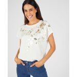 T - shirt  sequins motif vgtal