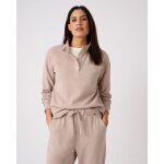 Sweat - shirt col montant pressionn� c�tes 1x1
