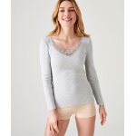 Tee - shirt fine c�te et guipure thermolactyl
