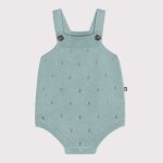 Barboteuse b�b� en tricot � point fantaisie � bretelles