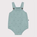 Barboteuse b�b� en tricot � point fantaisie � bretelles