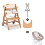 Beta + chaise haute en bois + accessoires + transat 2en1