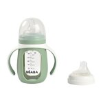 Biberon d'apprentissage 2en1 avec housse silicone