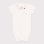 Body naissance � col en coton manches courtes