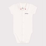 Body naissance � col en coton manches courtes