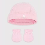 Bonnet b�b� et moufles en coton