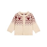 Cardigan b�b� en tricot laine et coton motifs c?urs