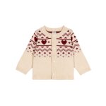 Cardigan b�b� en tricot laine et coton motifs c?urs