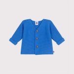 Cardigan tricot point mousse en coton