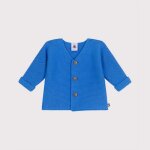 Cardigan tricot point mousse en coton