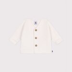 Cardigan tricot point mousse en coton