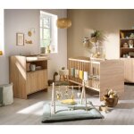 Chambre azur duo : lit b�b� �volutif 70x140 + commode