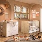 Chambre basile : duo lit �volutif + commode 3 tiroirs