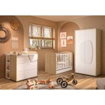 Chambre basile : trio lit + commode 3 tiroirs + armoire 2 portes