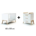 Chambre canaille duo : lit b�b� 60x120 + commode