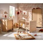 Chambre cannelle trio: lit b�b� �volutif 70x140 + commode + armoire