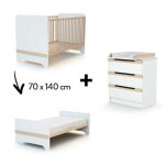 Chambre carrousel duo : lit �volutif 70x140 cm + commode