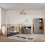 Chambre gabin : lit b�b� 70 x 140 + commode + armoire