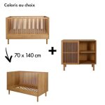 Chambre hai no ki : lit b�b� �volutif 70x140 + commode