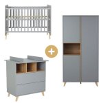 Chambre loft : lit 70x140 + armoire + commode