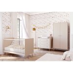 Chambre lunea : lit �volutif b�b� 70x140 + commode + armoire