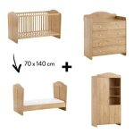 Chambre megeve : lit 70x140 + commode avec plan  langer + armoire