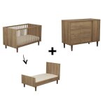 Chambre mokka : lit �volutif b�b� 70x140 + commode