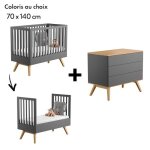 Chambre nature : lit 70x140 + commode