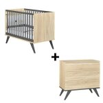 Chambre new york duo : lit bb 60 x 120 cm + commode