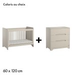 Chambre ova duo: lit b�b� 60 x 120 cm + commode