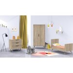Chambre sixties duo : lit 70 x 140 cm volutif + commode
